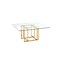 Homeroots 59" Clear and Silver Glass and Metal Pedestal Base Square Dining Table 555148 - alternate 1