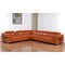 Homeroots Camel Italian Leather Modular L Shaped Seven Piece Corner Sectional With Console 534861 - alternate 8