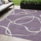 Homeroots 5' X 8' Purple And Ivory Abstract Washable Indoor Outdoor Area Rug 597512 - alternate 1