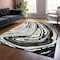 Homeroots 3' X 5' Black Gray And Ivory Abstract Washable Indoor Outdoor Area Rug 601248 - alternate 8