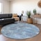 Homeroots 8' Denim Blue Navy Blue And Ivory Round Polka Dot Washable Indoor Outdoor Area Rug 614661 - alternate 5
