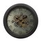 Homeroots 28" Circle Black and Gray Wood and Glass Analog Exposed Gear Wall Clock 485981 - alternate 1