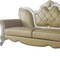 Homeroots 93" Golden Brown Faux Leather Sofa And Toss Pillows With Pearl Legs 491029 - alternate 4