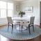 Homeroots 8' Sky Blue And Denim Blue Round Quatrefoil Washable Indoor Outdoor Area Rug 583242 - alternate 5