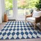 Homeroots 8' X 10' Navy Blue And Ivory Geometric Washable Indoor Outdoor Area Rug 577070 - alternate 8