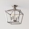 Jonathan Y Plains 12" 4-Light Modern Farmhouse Metal Open-Frame Pagoda LED Semi Flush Mount Mini Lantern, Nickel JYL7610D - alternate 9