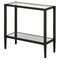 Homeroots 24" Black And Clear Glass And Steel Mirrored End Table With Shelf 544173 - alternate 5
