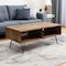 Homeroots 23" Brown And Black Wood And Metal Coffee Table With Shelf 554275 - alternate 6