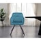 Homeroots Tufted Blue And Black Velvet and Metal Dining Arm Chair 521273 - alternate 1