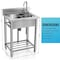 Wrightmaster 19.6 in. D x 21.6 in. W 7.6 gal. Freestanding Laundry/Utility Sink in Stainless Steel with Faucet ZR-SC187-3 - alternate 2