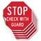 Signmission Stop Check with Guard, 6 inch X 6 inch, Vinyl Decal, 5PK OC-D-5PACK-6-248 - alternate 1