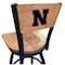Holland Bar Stool Co 36" Blk Wrinkle Nebraska Swivel Bar Stool, Laser Engraved Back L03836BWMedMplANebrUnMedMpl - alternate 1