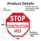 Signmission Stop Construction Area, 10 Inch X 10 Inch, Vinyl Decal OC-D-10-43 - alternate 4