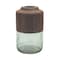 Homeroots 11" Brown And Sage Glass Round Table Vase With Wood 632606 - alternate 1