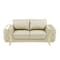 Homeroots 71in Cream and Gold Italian Leather Loveseat 720470 - alternate 1