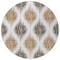 Homeroots 8' Chocolate And Ivory Round Ikat Washable Indoor Outdoor Area Rug 589088 - alternate 7