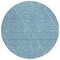Homeroots 8' Teal Blue And Ivory Round Geometric Washable Indoor Outdoor Area Rug 612144 - alternate 5