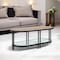 Homeroots 47" Natural Metal Oval Sled Coffee Table With Shelf 490571 - alternate 4