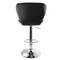 Elama 2 Piece Diamond Tufted Faux Leather Adjustable Bar Stool in Black with Chrome Trim and Base ELM-712-BLK - alternate 8
