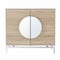 Homeroots 32in Natural and Chrome Mirrored Circle Double Door Bar Cabinet 401695 - alternate 5
