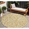 Homeroots 8' Gold And Ivory Round Geometric Washable Indoor Outdoor Area Rug 599282 - alternate 1