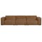 Homeroots 122" Brown Leather Modular Wood Sofa 641008 - alternate 1