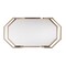 Homeroots 31in Champagne Iron and Mirrored Glass Octagonal Rolling Bar Cart 402583 - alternate 6