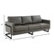 Leisuremod Lincoln Modern Leather 3-Seater Sofa with Stainless Steel Base LAB83GR-L - alternate 7