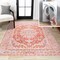 Jonathan Y Asa Ornate Medallion Non-Slip Machine-Washable Orange/Cream 9 ft. x 12 ft. Area Rug WSH108A-9 - alternate 1