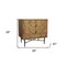 Homeroots 28" Natural Two Drawer Distressed Carved Geometric Solid Wood Nightstand 569606 - alternate 7