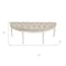 Homeroots 55in Beige and White Tufted Linen and Solid Wood Upholstered Distressed Half Circle Bench 639957 - alternate 6