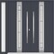 Vdomdoors Metal Double Doors Deux 1717 Gray Graphite Frosted Glass 1 Sidelight Entry Modern Painted 86x96 (W7 DEUX1717DEXD-GRE-W72+14xH96-LH-O - alternate 1