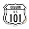 Signmission Oregon Route Marker Shield Sign Us 101, 6 inch X 6 inch, Vinyl Decal, 2PK SHI-D-2PACK-6-427 - alternate 1