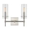 Jonathan Y Cato 13.5" 2-Light Modern Farmhouse Iron/Glass LED Vanity, Nickel/Clear JYL7806B - alternate 8