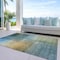 Homeroots 8' X 10' Blue Gold And Green Abstract Washable Indoor Outdoor Area Rug 603632 - alternate 8