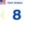 Aacc Self-Adhesive Vinyl Number: 8, Size: 9 cm. Color: Blue Font: Anders, 12PK AACC-Anders-N8-Blue-M9x12 - alternate 1