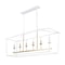 Jonathan Y Pagoda 49" 6-Light Classic Traditional Metal Linear Cage Lantern LED Pendant, White/Brass Gold JYL7439E - alternate 13