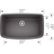 Blanco Valea Super Single Bowl, Cinder 441611 - alternate 3