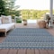 Homeroots 3' X 5' Navy Blue And Mint Green Striped Washable Indoor Outdoor Area Rug 610546 - alternate 7
