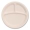 Dart Compostable Molded Fiber Dinnerware, ProPlanet Seal, 3-Compartment Plate, 9" dia, Natural, 500PK 9FBRP3 - alternate 1