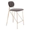 Homeroots Set of Two 26" Gray and Gold Velvet and Steel Low Back Counter Height Bar Chairs, 2PK 555741 - alternate 5
