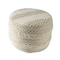 Homeroots 18" Ivory And Green Cotton Blend Round Striped Pouf Ottoman 551567 - alternate 6
