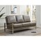 Leisuremod Jefferson Contemporary Leather Sofa with Silver Frame, Grey JAS77GR-L - alternate 6