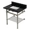Kingston Brass 30-Inch Black Granite Console Sink with Brass Legs and Shelf, 8-Inch, 3-Hole KVPK3030KBSQB8 - alternate 1