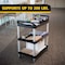 Rubbermaid Commercial Dual-Handle Utility Cart with Lipped Plastic Shelves, Plastic, 200 lb Load Capacity, 3 Shelves FG342488BLA - alternate 6