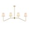 Jonathan Y Signe 47.5" 4-Light Classic Minimalist Iron Linear LED Pendant, Gold Painting JYL7913A - alternate 1
