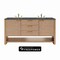 James Martin Vanities Solene 72 in. Double Vanity, Seaside Oak, w/ 3 CM Parisien Bleu Silestone Top D225-V72-SSO-FPBL - alternate 1