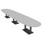 Skutchi Designs Boval Conference Table With Power Unit, 48 in W, 192 in L, Grey HAR-BOVL-48X192-DOU.BK-U779-NA - alternate 1