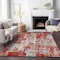 Homeroots 5' X 8' Red Gray And Ivory Abstract Washable Indoor Outdoor Area Rug 597993 - alternate 3