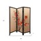 Homeroots 63" Brown Fabric Folding Three Panel Screen Room Divider 342765 - alternate 4